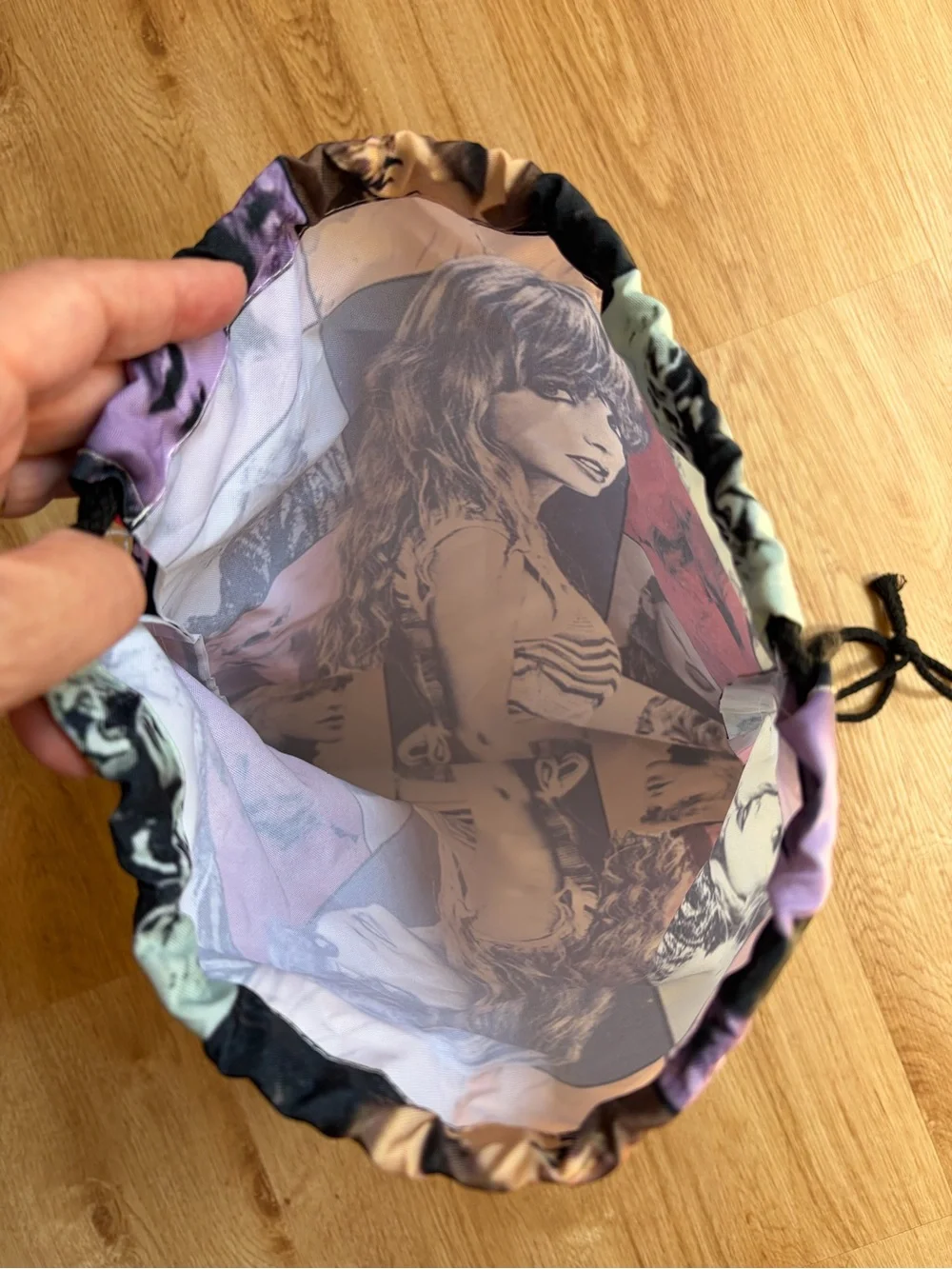 Taylor Swift Drawstring Backpack Bag Small Multicolor Eras Nylon